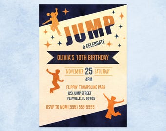 Jump Trampoline Park Birthday Invitation: Sky Zone Party, Editable Invite (Digital Download)