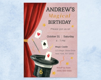 Magic Show Party Invitation | Magical Birthday Invite | Digital & Printable