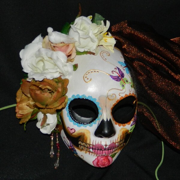 Day of the Dead Mask Butterfly Bride Dia de los Muertos Made Upon Order