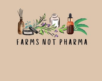 Farms Not Pharma PNG: Organic AF, Farmerish Designs (Digital Download)