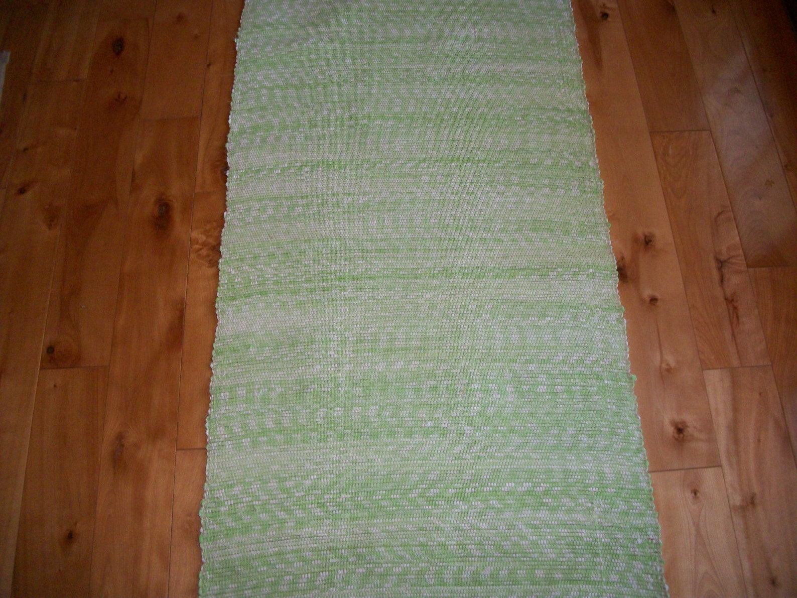 Light Green Rag Rug Woven Rug 46 inches long Etsy