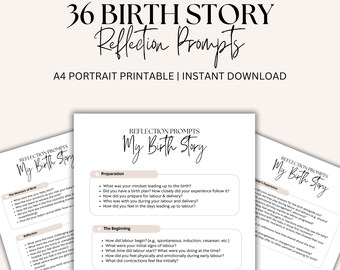 Birth Story Reflection Prompts: Writing Space for New Mums (Digital Download)