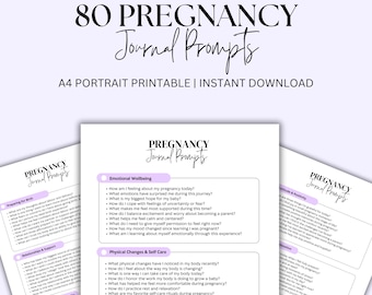 80 Pregnancy Journal Prompts | Digital Download | Self-Care & Reflection for Expecting Mums
