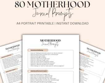 80 Motherhood Journal Prompts | Digital Download | Self-Care & Reflection for Mums