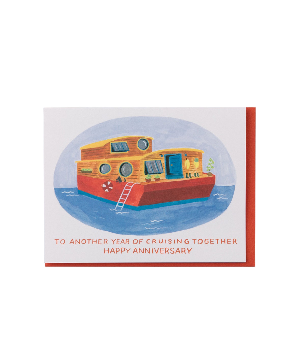 Houseboat Anniversary Card Etsy