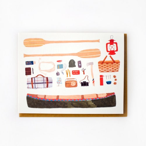 Canoeing Card Etsy Canada