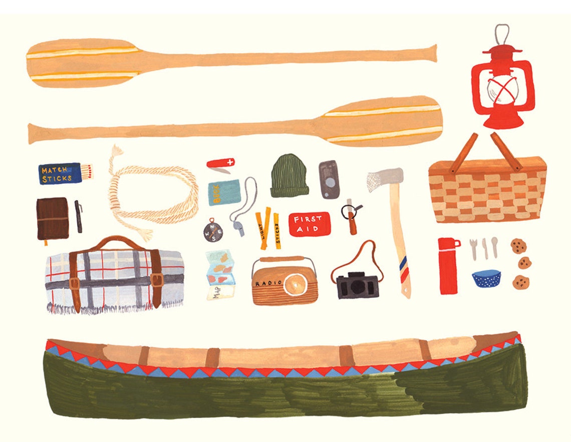 Canoeing Card Etsy Canada