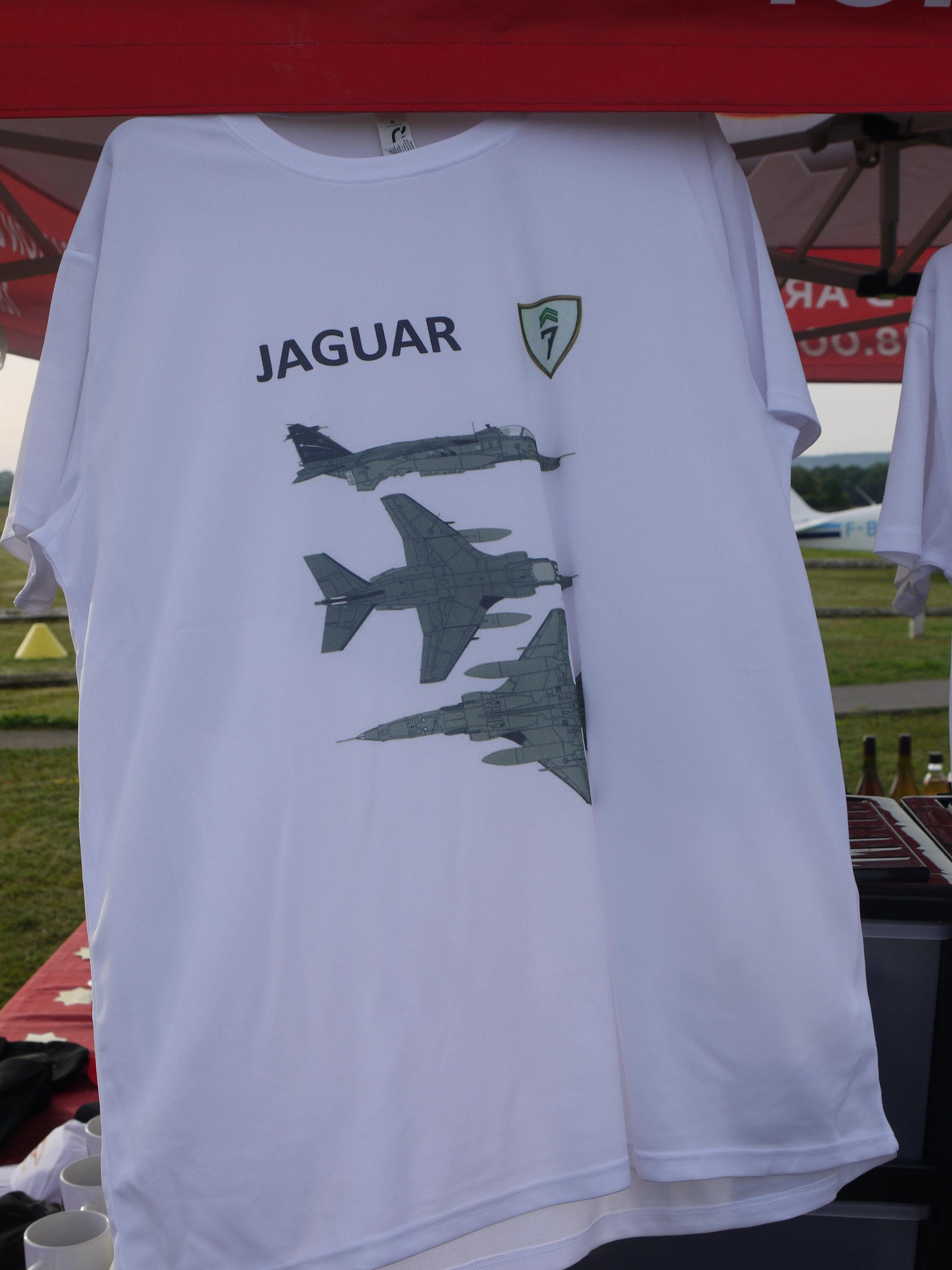 T-shirt Jaguar Blanc Taille L – Édition BA113 Saint-Dizier 7e Escadre, Made In France