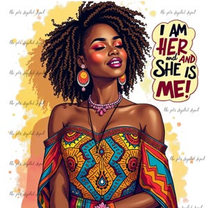 4 PNG Black girl clipart bundle | Affirmation Girl Graphics | Canva download| Afrocentric clipart |Positive Affirmations
