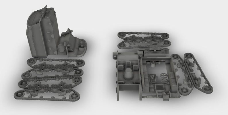 Vickers Tank Model Kit Vickers 6-ton Model E 40 Mm SPG Medium Tank Kit 3D Printed Scale 1:87 ...