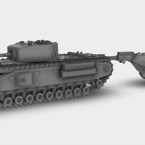 Churchill Crocodile Tank GB WW2 Kit 3D Print Wargaming Tafelmodel Schaal 1-87 tot 1-35