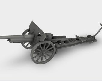 Canon de 105 mle 1913 Schneider Feldkanone WW1 WW2 Bausatz Kit 3D Druck Wargaming Tabletop Maßstab 1-87 bis 1-35