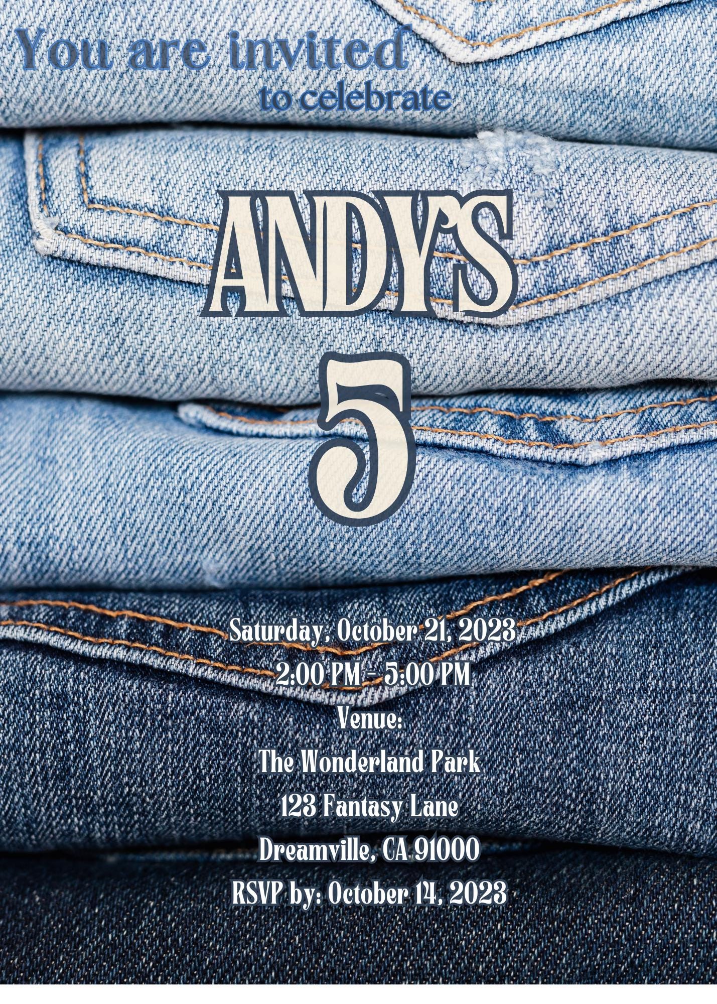 denim party, birthday party