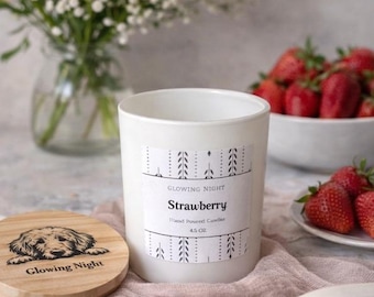 Strawberry Candle – Fresh Spring Scented Candle | Cozy Farmhouse Home Decor
