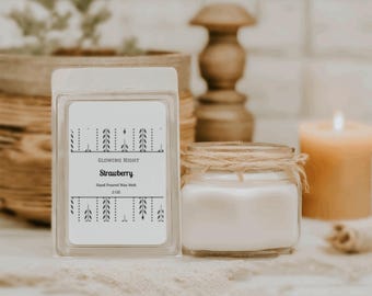 Strawberry Wax Melts, Sweet Fruity Dessert Home Fragrance Cubes