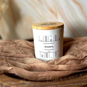 Strawberry Candle Wax Fruity Scented Candle Gift for Her Small Batch Strawberry Bliss Handmade Fruity Candle Summer Sweet Natural Self Care