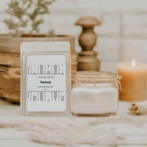 Patchouli Wax Melts 2oz Handmade Soy Wax Melts Earthy Aromatherapy Scent Long-Lasting Fragrance Clean Burn Gift for Her Hand Poured Love