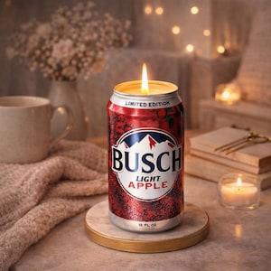 Busch Apple Light Beer Can Candle, Soy Blend, Upcycled Limited Edition