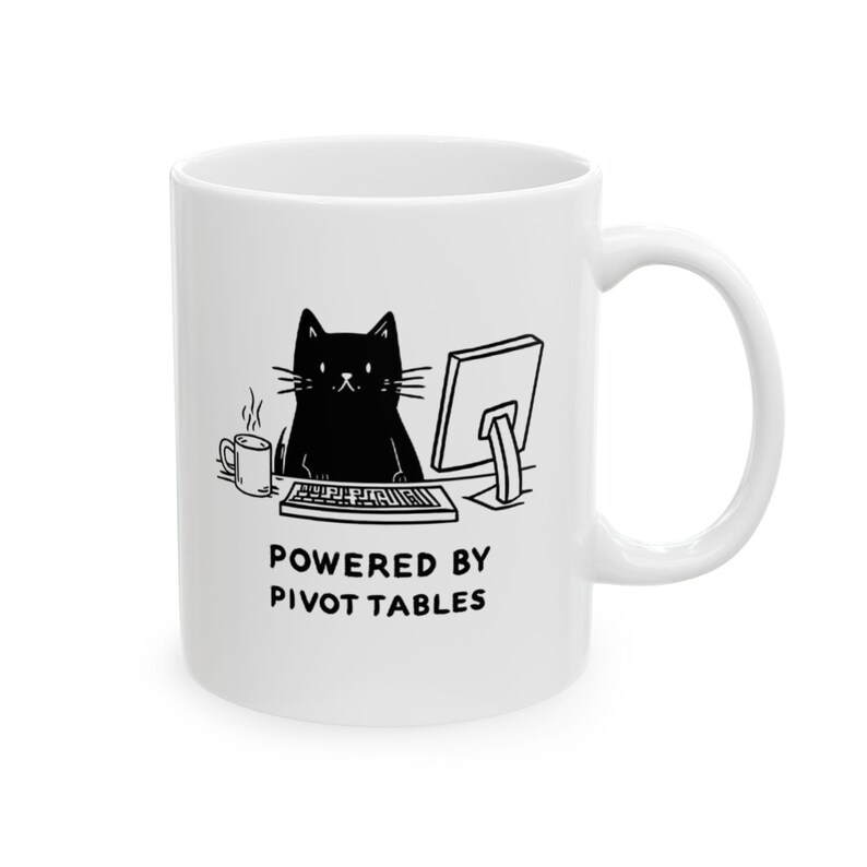 Drivs av Pivottabeller Mugg | Kalkylbladsmugg | Keramisk kaffekopp - Perfekt present för revisorer, dataanalytiker och Excel-entusiaster bild 3