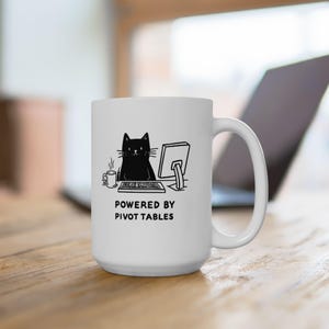 Drivs av Pivottabeller Mugg | Kalkylbladsmugg | Keramisk kaffekopp - Perfekt present för revisorer, dataanalytiker och Excel-entusiaster bild 4
