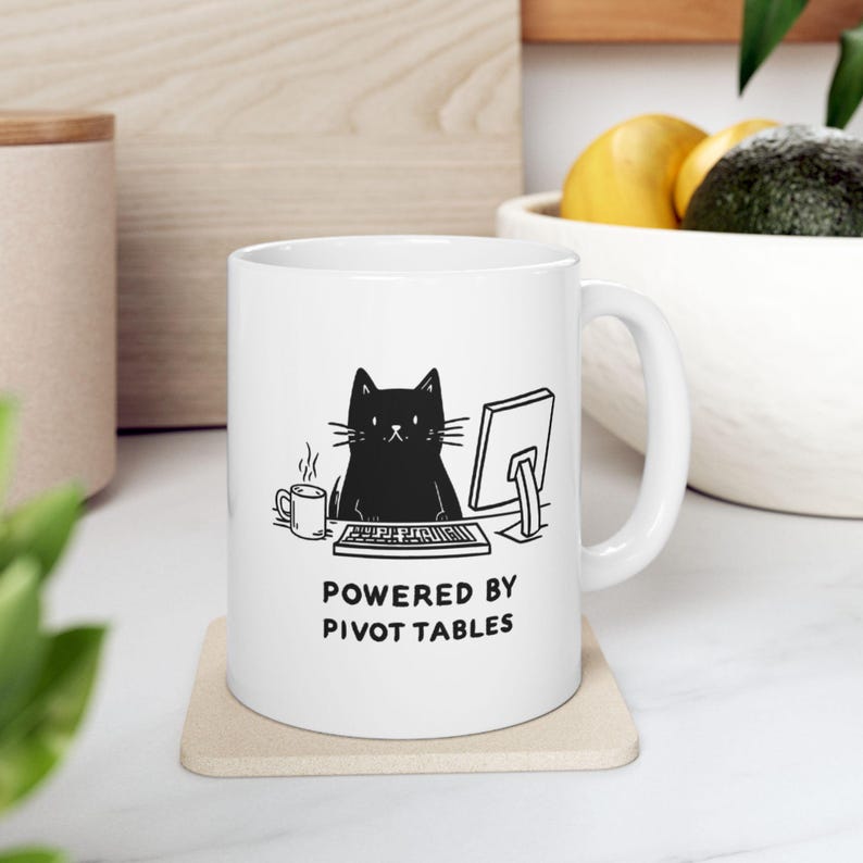 Drivs av Pivottabeller Mugg | Kalkylbladsmugg | Keramisk kaffekopp - Perfekt present för revisorer, dataanalytiker och Excel-entusiaster bild 6
