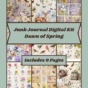 Junk Journal lente zomer digitale Kit vogels Botanicals vlinders bloemen natuur Scrapbooking Clipart downloaden kieskeurig gesneden pagina Printables
