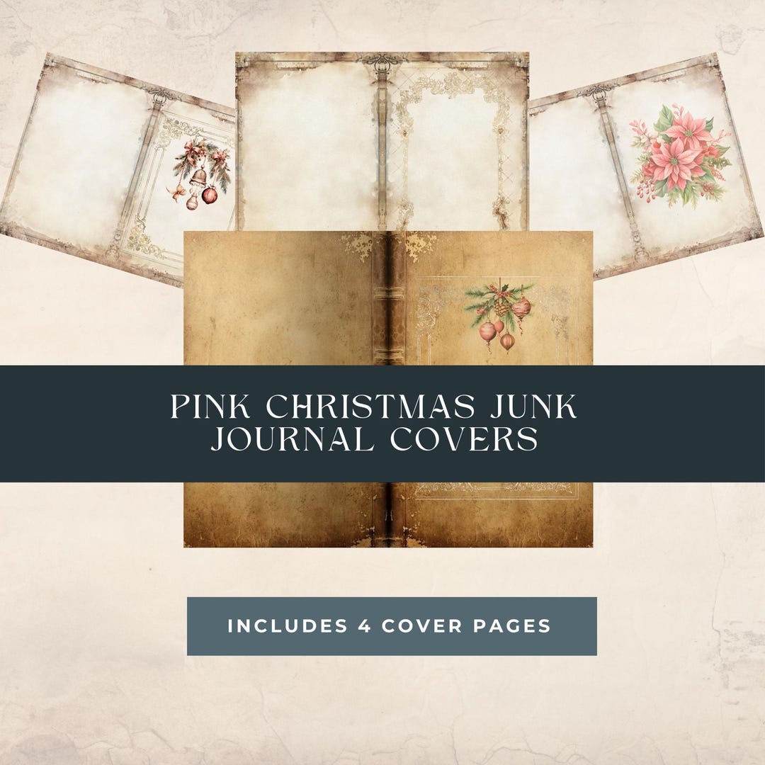 Vintage Christmas Junk Journal Covers Kit Digital Download Printable ...
