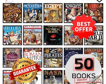 50 All About History Books Collection.. NASA, Pirates, Sparta, Queens, Royal, Mysteries, Astrology
