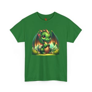Cute Dragon Unisex Heavy Cotton Tee, Fantasy Art Shirt, Gifts for Dragon Lovers, Kids & Adults, Casual Wear, Birthday, Everyday