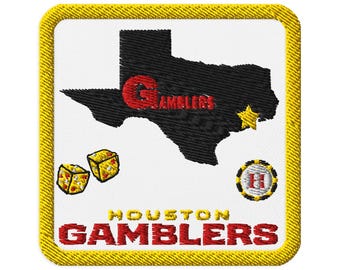 Houston Gamblers Themed Embroidered patches