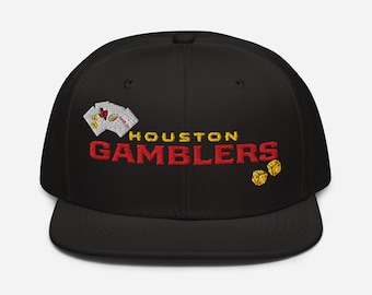 Houston Gamblers Themed Snapback Hat