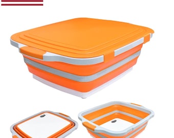 8L Collapsible BBQ and Meal Prep Tub | Food Storage & Marinating Container | Camping Kitchen Prep Bowl | Space Saving