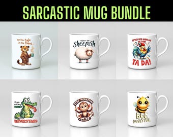 Sublimation de tasses à café sarcastiques : 55 fichiers PNG