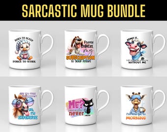 Lot de PNG d'emballage de tasse sarcastique drôle : motifs par sublimation (35 fichiers)