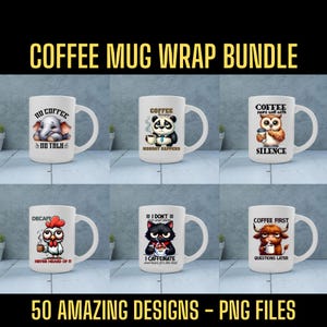 Funny Sarcastic Mug Wrap PNG Bundle: Sublimation Designs (Digital Download)