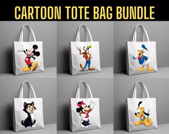 Cartoon Tote Bag PNG Bundle: 150 Designs for Sublimation Printing