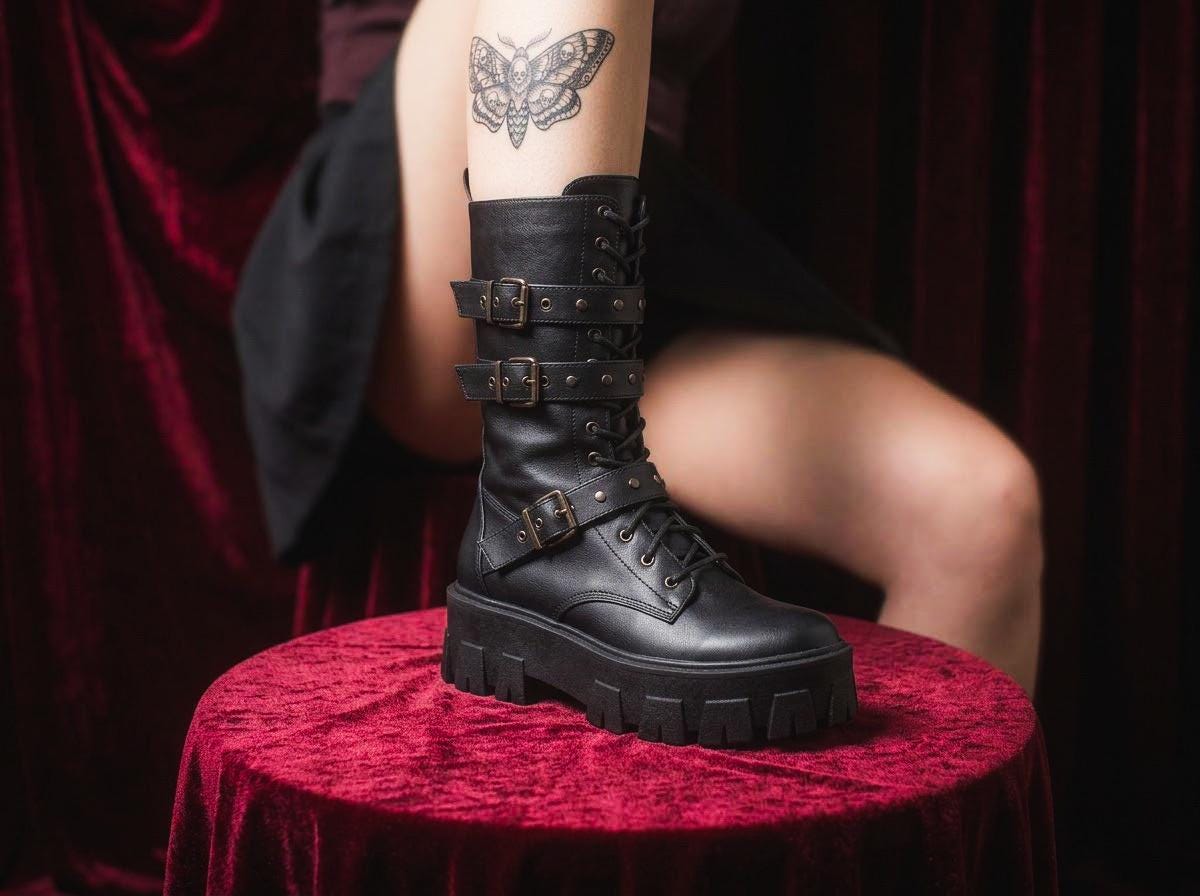 Y2k Moto Boots - Etsy