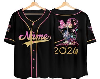 Custom Disney Trip 2026 Jersey, Personalized Name Baseball Shirt, Family Vacation Matching Outfit, Park Birthday Group Tee