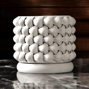 Modern &quot;Cloud Pot&quot; 3D Printed Planter Pot w/drip tray