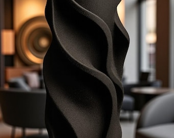 Modern 3D printed Watertight Vase "Spiral Flow"- Minimalist Home Decor