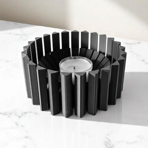 3D Printed LED &quot;Flame&quot; Tealight Holder: Modern Geometric Candle Decor
