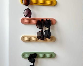 Modern Wall-Mounted Sunglasses & Eyeglasses Holder Set of 5 – 3D Printed Eyewear Organizer