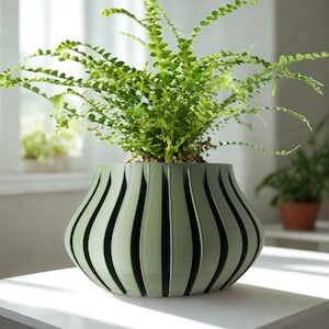 Mid-century &quot;Casto&quot; 3D Printed Planter Pot W/drainage tray