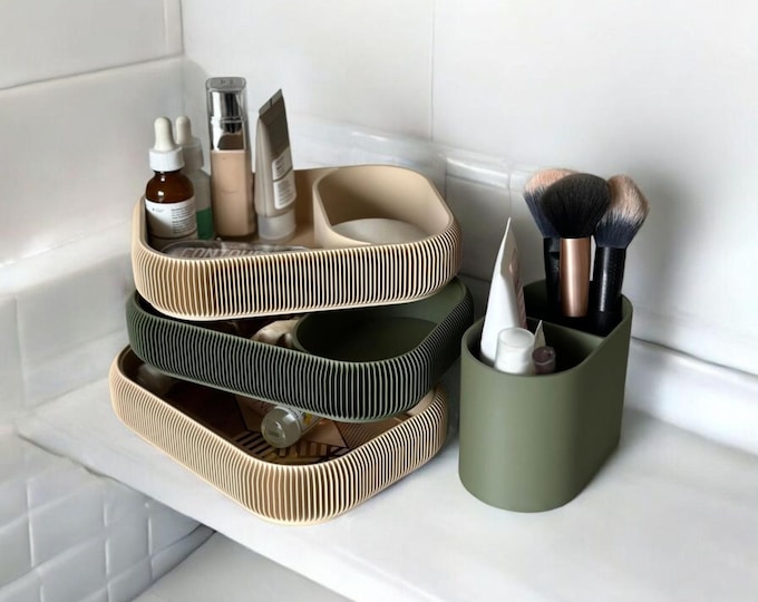 Modern "Lustra" Modular Makeup Caddy