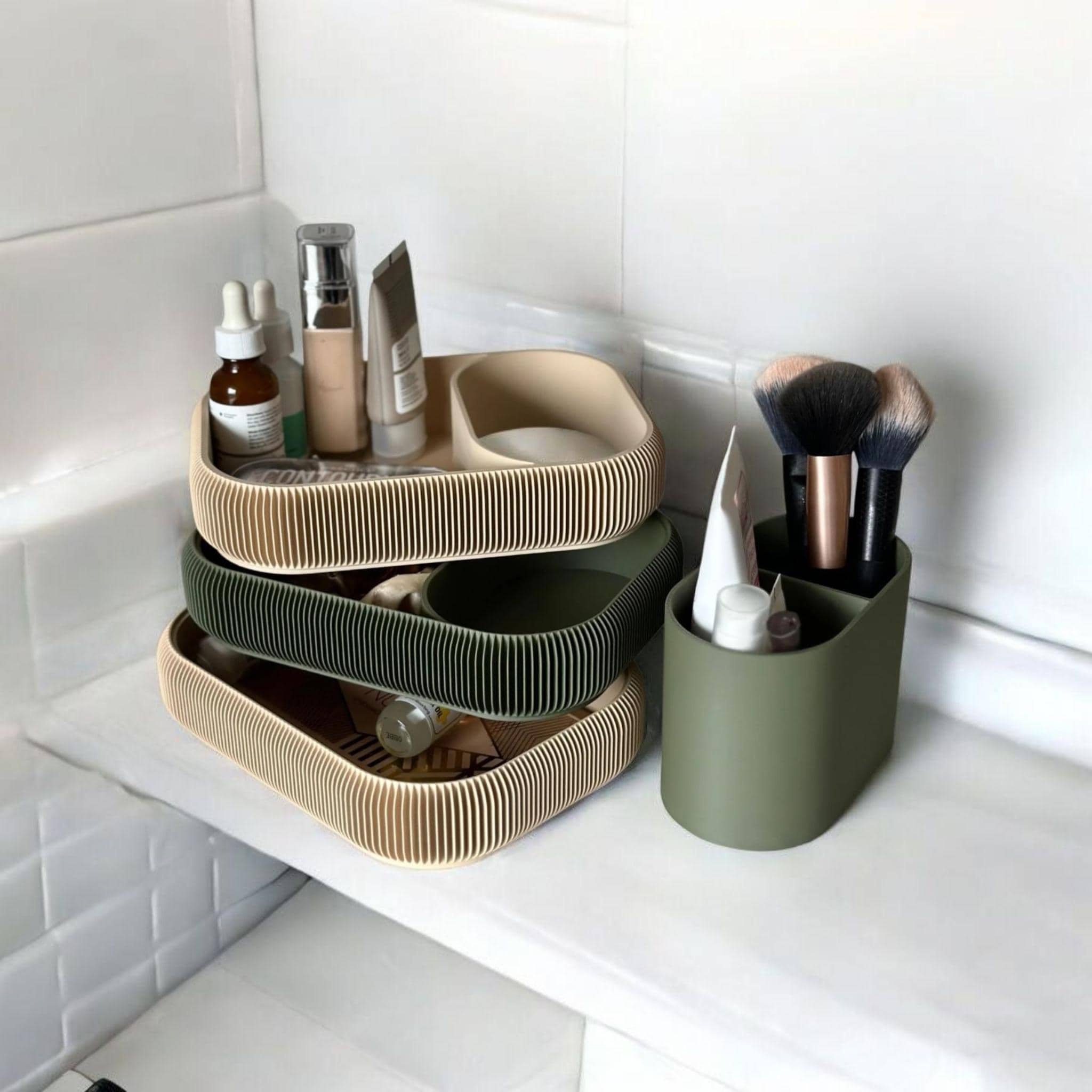 Modern "Lustra" Modular Makeup Caddy