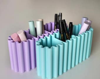 Modern "Ziggles" Desk Organizer Set: Stylish Office & Vanity Decor