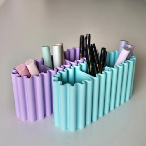 Modern "Ziggles" Desk Organizer Set: Stylish Office & Vanity Decor
