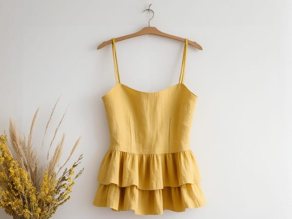 spaghetti strap peplum top