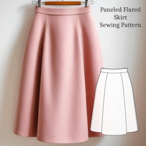 スカート Burmula / GORED FLARE SKIRT (STRIPE) Paneled Flared Skirt Pattern, Six Panel Skirt, High Waist