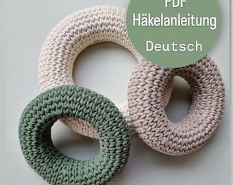 PDF Crochet Pattern (DE) - Decorative Crochet Wreath in Knit Stitch